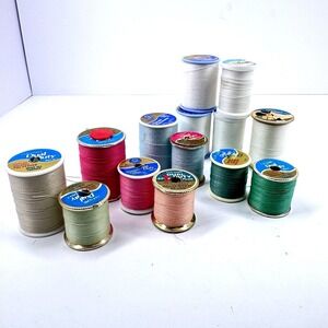 Vintage J&P Coats Thread Lot Plastic Spools Sewing Multi Color